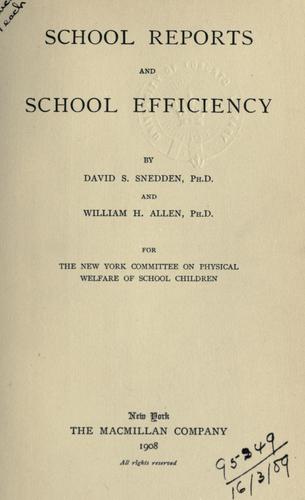 School reports and school efficiency.
