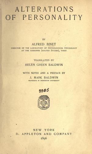 Alterations of personality