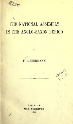 The national assembly in the Anglo-Saxon period