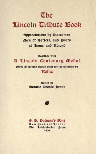 The Lincoln tribute book