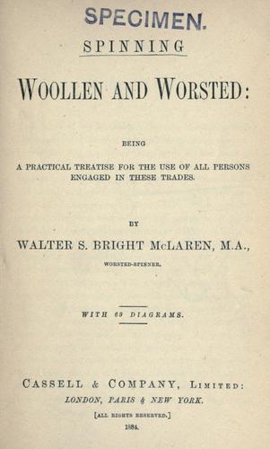 Spinning woolen and worsted