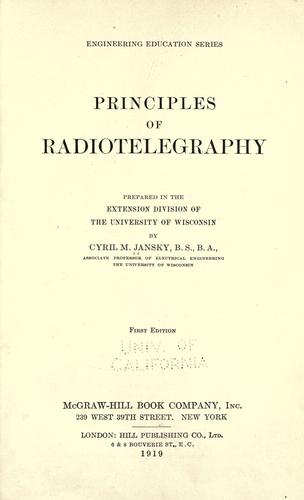 Principles of radiotelegraphy