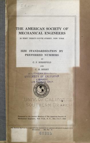 Size standardization by preferred numbers.