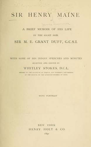 Sir Henry Maine