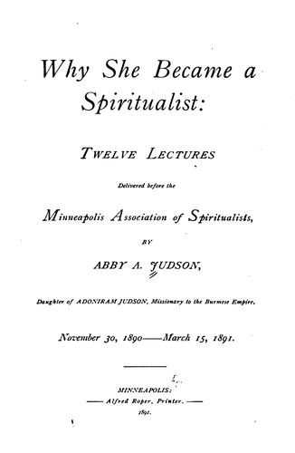 Why she became a spiritualist