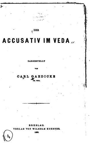 Der accusativ im Veda