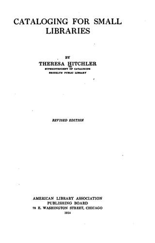 Cataloging for small libraries.