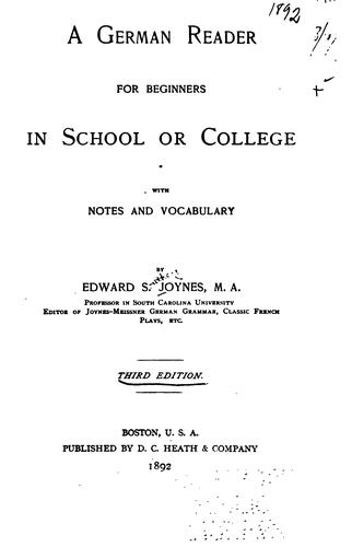 A German reader for beginners in school or college