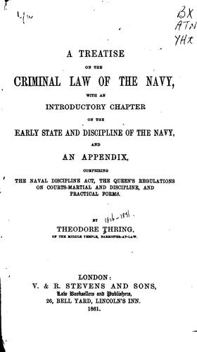 A treatise on the criminal law of the navy