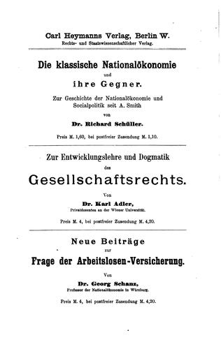 Die wirthschaftspolitik der historischen schule.