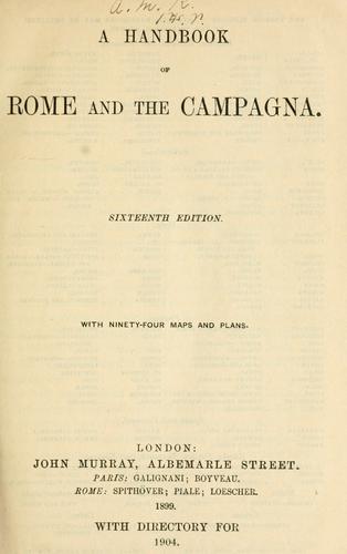 A handbook of Rome and the Campagna.