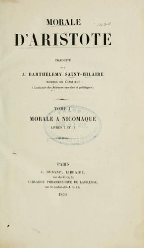 Morale d'Aristote
