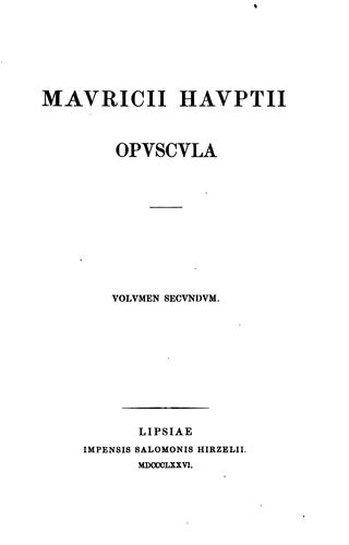 Mavricii Havptii opvscvla ...
