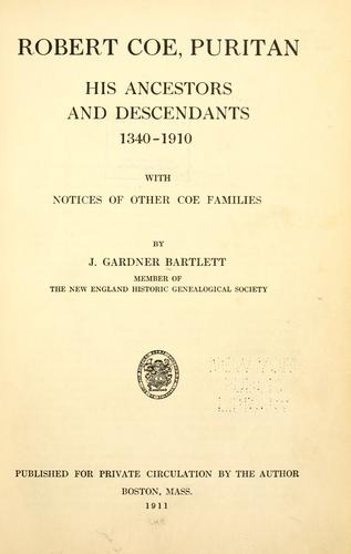 Robert Coe, puritan