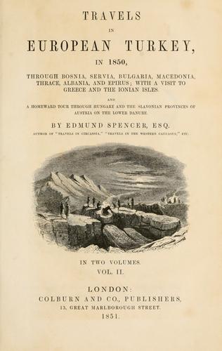 Travels in European Turkey, in 1850