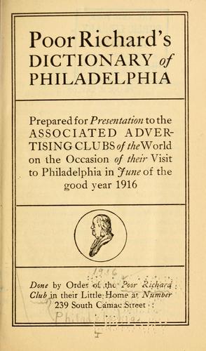 Poor Richard's dictionary of Philadelphia
