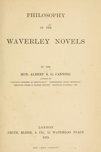 Philosophy of the Waverley novels.