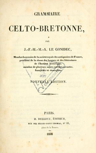 Grammaire celto-bretonne