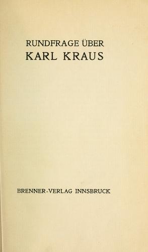 Rundfräge über Karl Kraus.