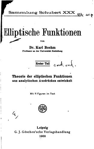 Elliptische Funktionen