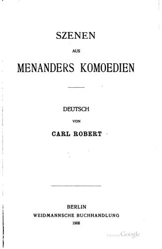 Szenen aus Menanders Komoedien
