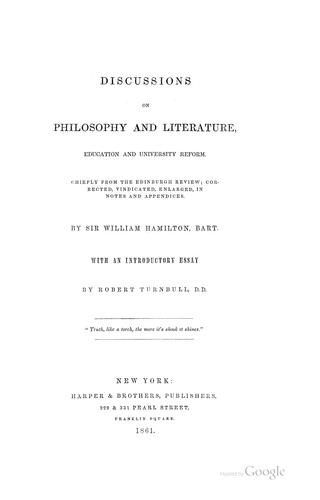 Discussions on philosophy and literature, education and university reform.