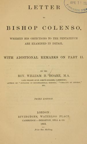 Letter to Bishop Colenso