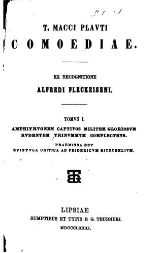 T. Macci Plavti Comoediae