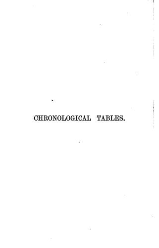Chronological Tables: A Synchronistic Arrangement of the Events of Ancient History