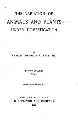 The Variation of Animals and Plants Under Domestication