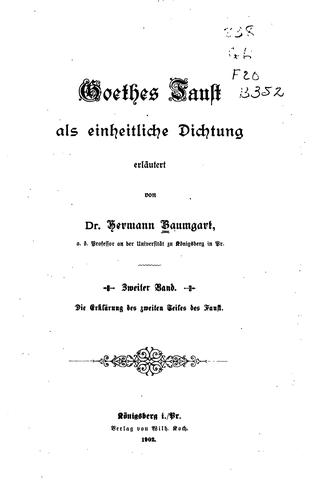 Goethes Faust als einheitliche Dichtung