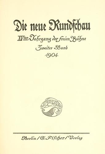 Die Neue Rundschau.