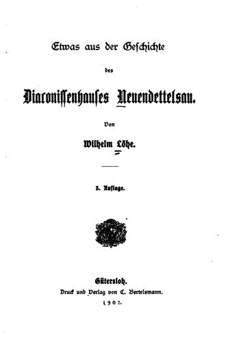 Etwas aus der Geschichte des Diaconissenhauses Neuendettelsau