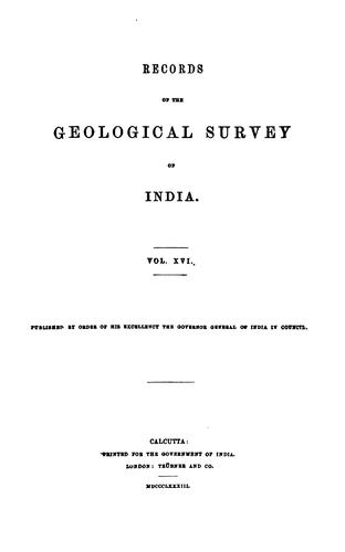 Records of the Geological Survey of India: a collection of scientific papers