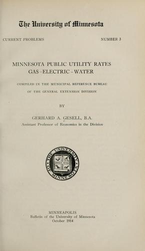 Minnesota public utility rates, gas, electric, water