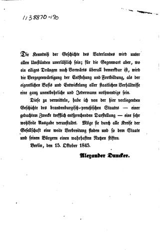 Geschichte des Brandenburgisch-preussischen Staats