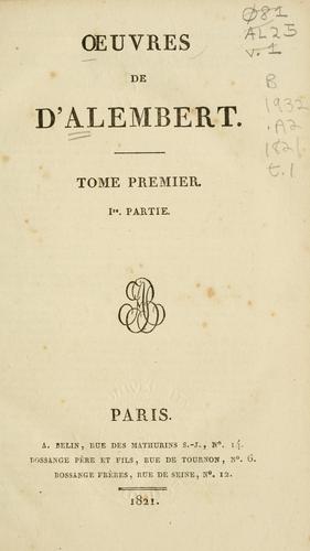 Œuvres de d'Alembert