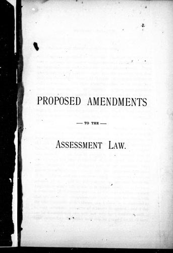 Proposed amendments to the local assessment law