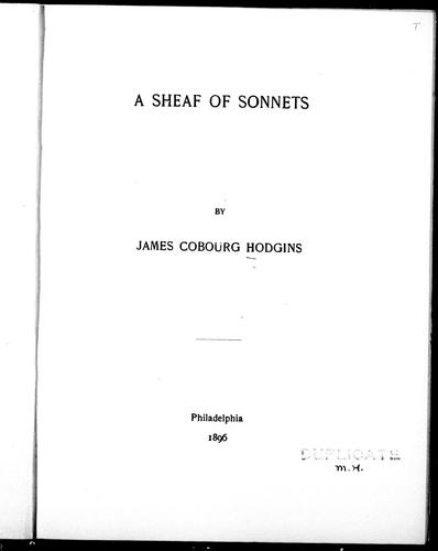 A sheaf of sonnets