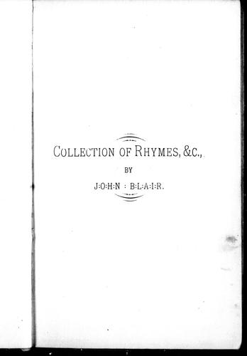 Collection of rhymes, &c.