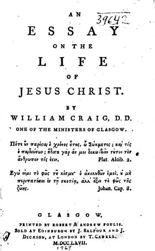 An essay on the life of Jesus Christ.