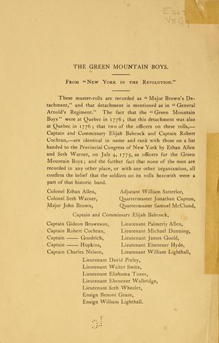 The Green Mountain boys