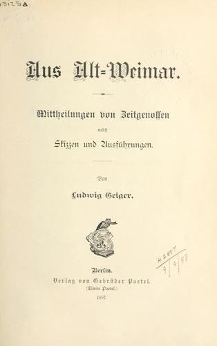 Aus Alt-Weimar