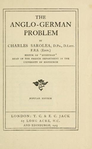 The Anglo-German problem