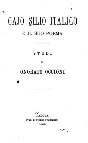 Cajo Silio Italico e il suo poema: studi