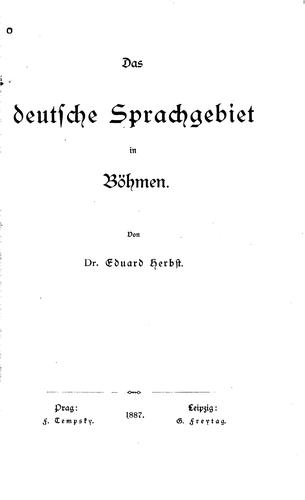 Das deutsche Sprachgebiet in Böhmen