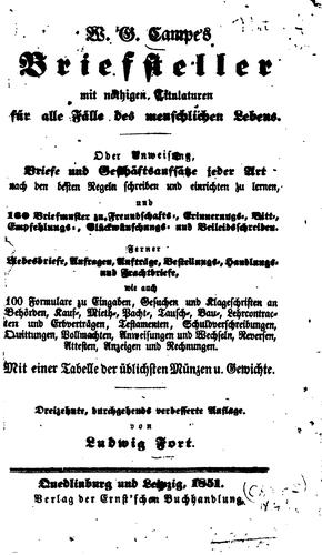 W.g. Campe's Briefsteller mit nöthigen Titulaturen für alle Fälle des ...