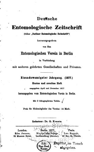 Deutsche entomologische Zeitschrift