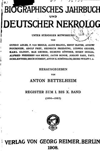 Biographisches Jahrbuch und deutscher Nekrolog