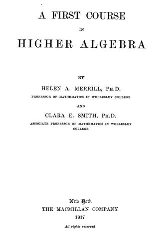 A first course in higher algebra